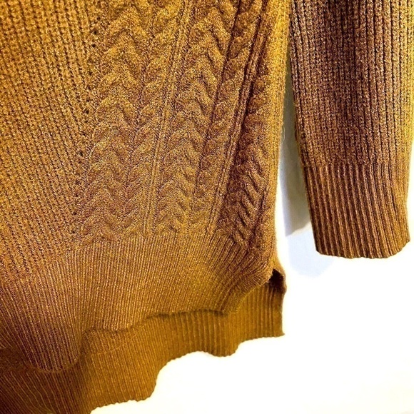 Cyrus Women’s Crew Neck Ribbed Tunic Sweater Brown Sugar Small NWT Extra Long - Picture 5 of 12